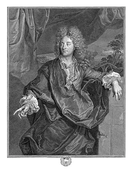 ジャン バティスト ボワイユの肖像 コーネリス マルティヌス フェルメミュレン ハイアシンテ リゴーの後 1680 1709ジャン — ストック写真
