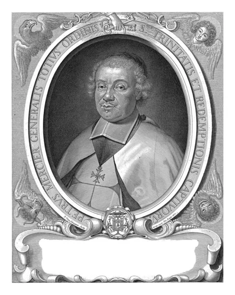 Portrait Petrus Mercier Master General Order Trinitarians Oval Which His — Stock Photo, Image