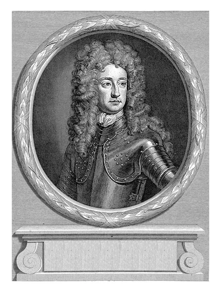 Porträtt Charles Mordaunt Greve Peterborough Och Monmouth Pieter Van Gunst — Stockfoto