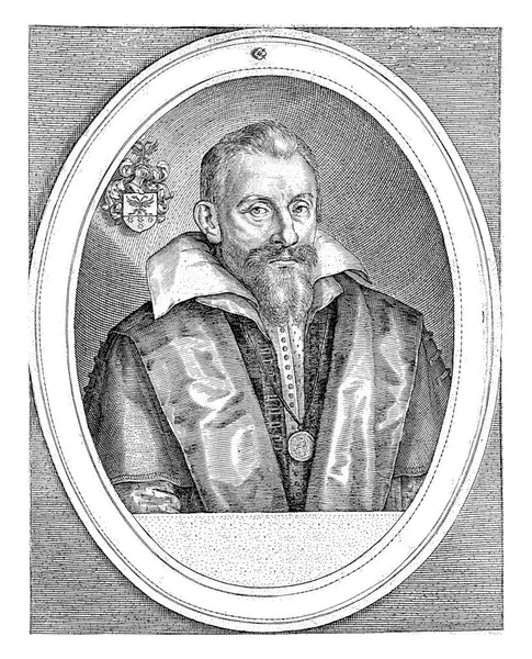 Retrato Dominicus Baudius Poeta Professor Leiden Aos Anos — Fotografia de Stock