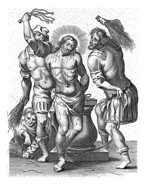 Flagellation Christ Cornelis Galle 1638 1678 Christ Tormented Two Soldiers — Stock Photo, Image