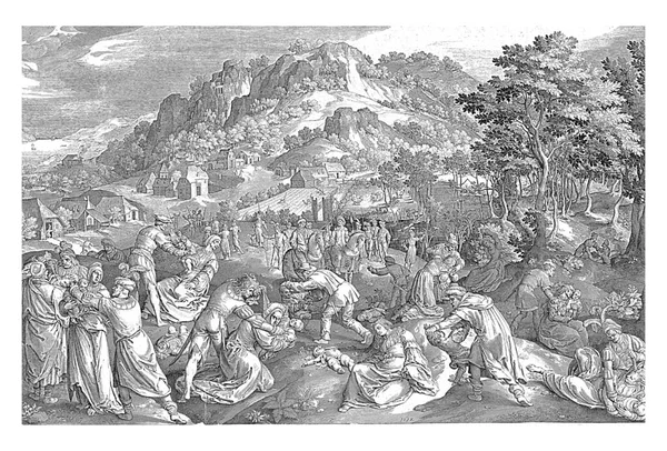 Herodovi Vojáci Zabíjejí Všechny Chlapce Věku Dvou Let Betlémě Matky — Stock fotografie