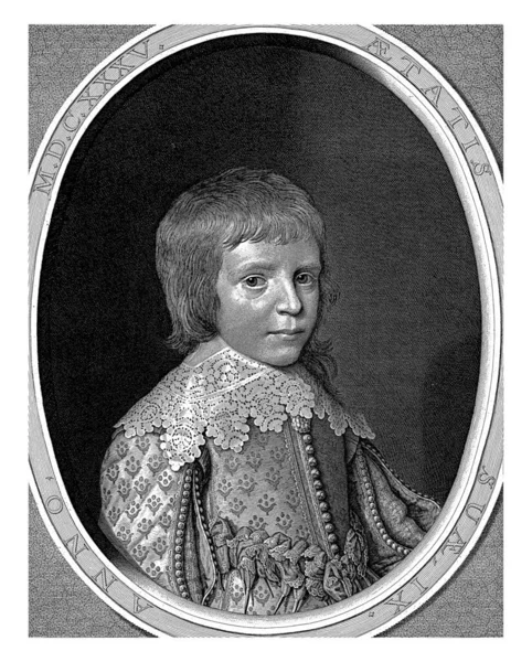 オレンジ公ウィリアム2世の肖像画 9歳の時 ウィレム ヤコブツ デルフ ミシェル ヤンツ ファン ミエーレフェルトの後 1635年ウィリアム2世の肖像画 — ストック写真