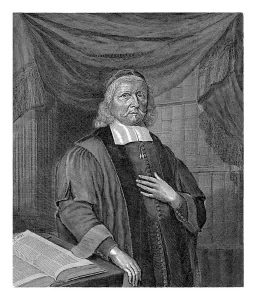 Portret Van Nicolaus Arnoldus Hoogleraar Theologie Franeker Jaar Oud Hij — Stockfoto