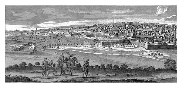 Вид Иерусалима Слева Луйкен После Корнелиса Брюйна 1698 Год Винтажная — стоковое фото