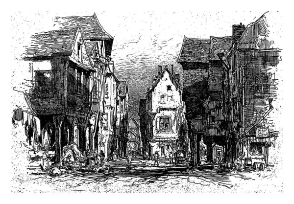 Stadtbild Von Vitre Maxime Francois Antoine Lalanne 1879 — Stockfoto