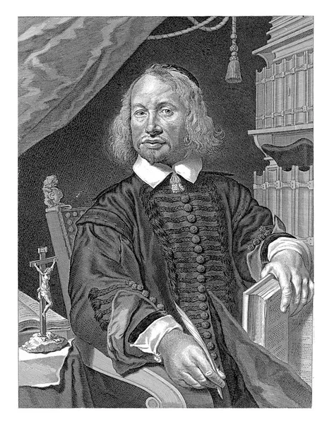 Retrato Teólogo Amsterdã Andreas Van Der Kruyssen Aos Anos Sentado — Fotografia de Stock
