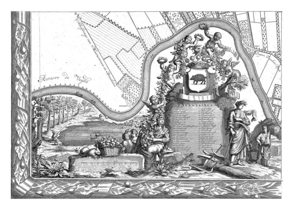 Půdorys Seigniory Maarsseveen Philibert Bouttats 1690 1691 Dolní Levý Talíř — Stock fotografie