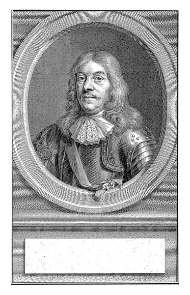 Busto Esquerda Cornelis Tromp Vestido Armadura Oval Com Seu Sinal — Fotografia de Stock
