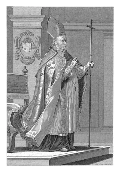 Полный Портрет Утрехтского Архиепископа Филиппа Ван Рувена Рувен Держит Крест — стоковое фото