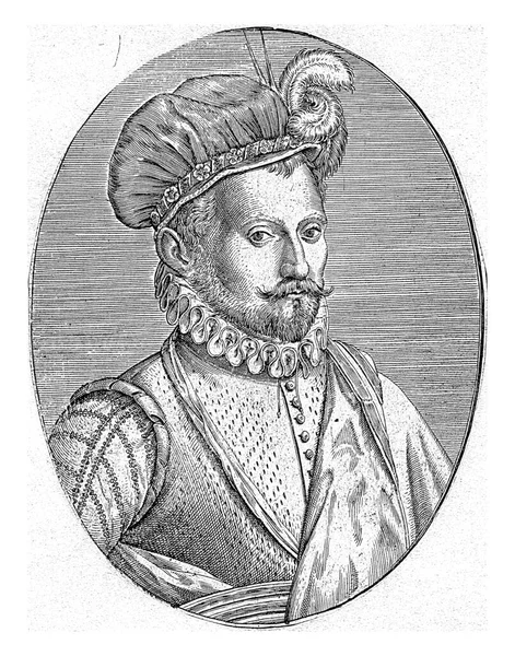 Portrét Neznámého Muže Opeřenou Čepicí Hlavě Paulus Van Wtewael 1573 — Stock fotografie