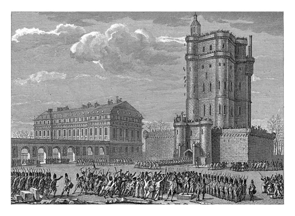 Támadás Vincennes Kastély Ellen 1791 Reinier Vinkeles Jan Bulthuis Után — Stock Fotó