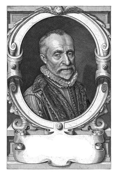 Portrait Petrus Van Der Meer Bust Toga Oval Frame Portrait — Stock Photo, Image