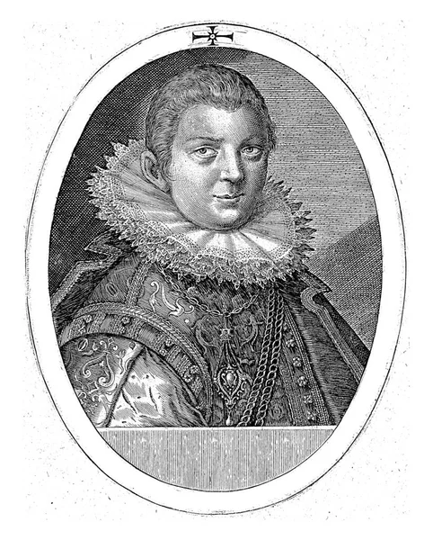 Portret Van Christiaan Van Saksen Onder Zijn Motto Het Latijn — Stockfoto