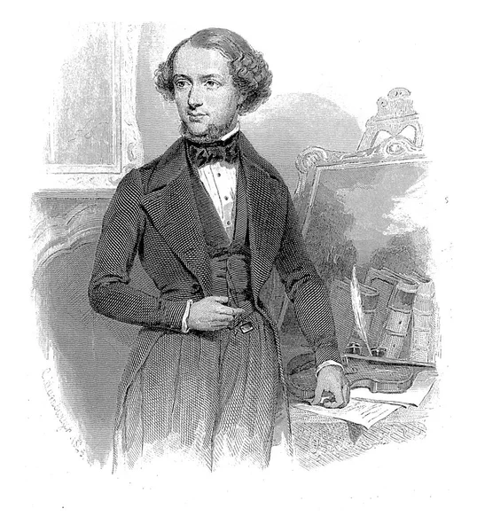 Herman Jacob Constant Van Nouhuijs Johann Wilhelm Kaiser 的肖像 作者Johan — 图库照片