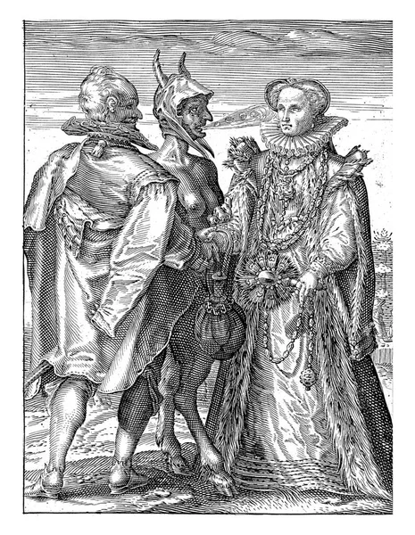 Manželství Bohatství Uzavřené Ďáblem Jan Saenredam Hendrick Goltzius 1575 1657 — Stock fotografie