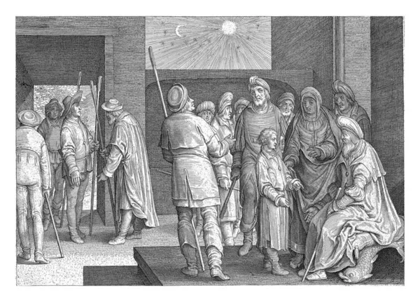 Иосиф Объясняет Якобу Свою Вторую Мечту Николя Брюн 1628 Винтажная — стоковое фото