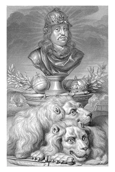Portret Van Karel Koning Van Zweden Als Een Gebeeldhouwde Buste — Stockfoto