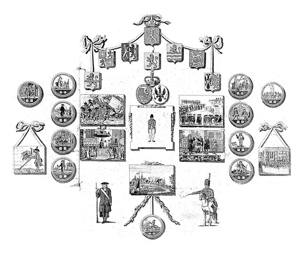 Dibujos Animados Los Patriotas Forma Juego Mesa 1793 Estampado Plegable —  Fotos de Stock