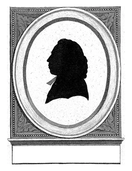 Joannes Fremery George Kockers 1793年Middelburgの教授 説教者であるJoannes Fremeryの左に楕円形のシルエットの肖像画 — ストック写真