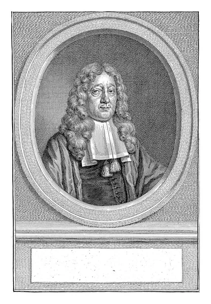 Retrato Del Alcalde Concejal Ámsterdam Johannes Hudde Óvalo Retrato Descansa — Foto de Stock