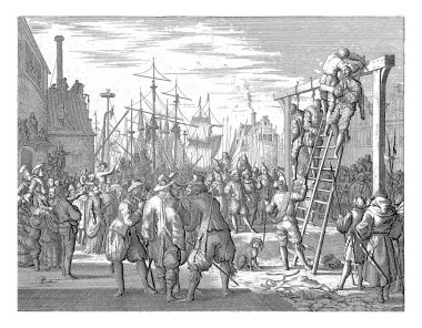 Pacieco, Vlissingen 'de asıldı, Jan Luyken, 1679 - 1684 Don Pedro (veya Fernando) Pacieco, Alva Dükü' nün askeri mimarı (mühendisi), Vlissingen 'de diğer iki İspanyol ile birlikte asıldı..