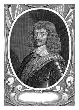 Gaspard de Coligny 'nin portresi, Guilliam de Gheyn, 1620 - 1650 Fransa Protestan Generali Gaspard de Coligny III' ün oval çerçevesinde portresi.