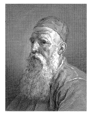 Sola bakan sakallı yaşlı bir adamın büstü, Francois Robert Ingouf.