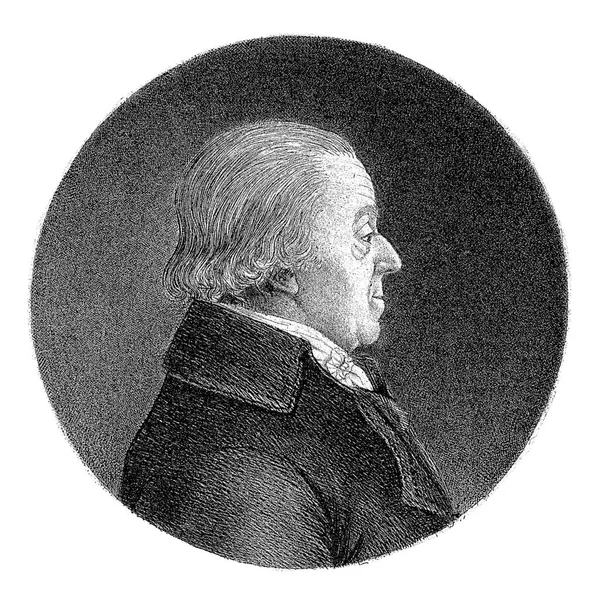 アムステルダムの商人 アイザック コスタ アティアスの丸枠の肖像画で 1798年から1800年の間 アムステルダム地区の代表的な機関の一員でした — ストック写真