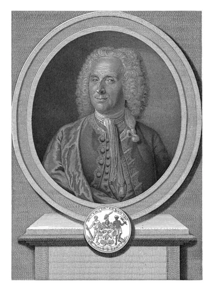 Bust Portrait Scotsman John Philips Dutch Governor Sint Maarten Eighteenth — Stock Photo, Image