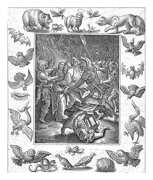 Juudas Kiss Kristuksen Pidätys Antonie Wierix Maerten Vosin Jälkeen 1582 — kuvapankkivalokuva