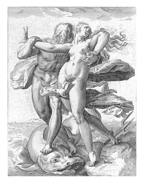 Нептун Кенес Гендрік Гольціус Майстерня Після Гендріка Гольциуса 1586 1590 — стокове фото