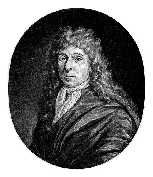 阿德里安 奥斯特德的肖像 科内里斯 杜萨尔之后 1685年画家阿德里安 奥斯特德 他戴着花边衣领 — 图库照片