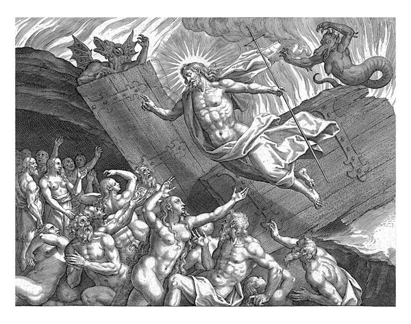Christ Descent Limbo His Death Reaches Gates Hell Reaches Out — Stock Photo, Image