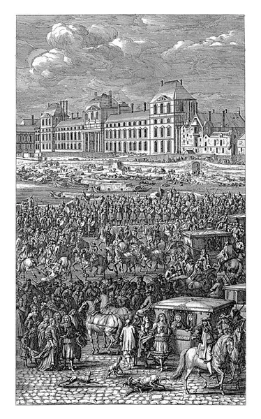 Den Bakre Vakten Ludvig Xiv Kungliga Procession Frankrikes Kung Vid — Stockfoto