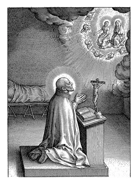 Ignace Loyola Une Vision Christ Marie Hieronymus Wierix 1611 1615 — Photo