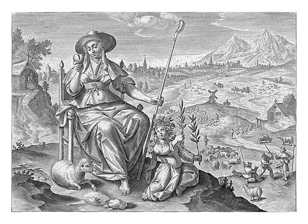 Pokora Přináší Mír Jan Collaert Připisuje Maerten Vos 1610 1676 — Stock fotografie