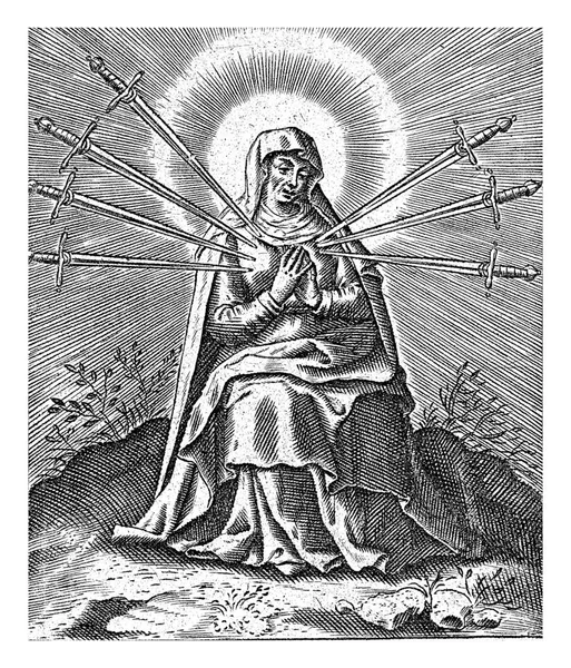 Mater Dolorosa Mary Seven Sorrows Theodoor Galle Possibly 1581 1633 — Stock Photo, Image