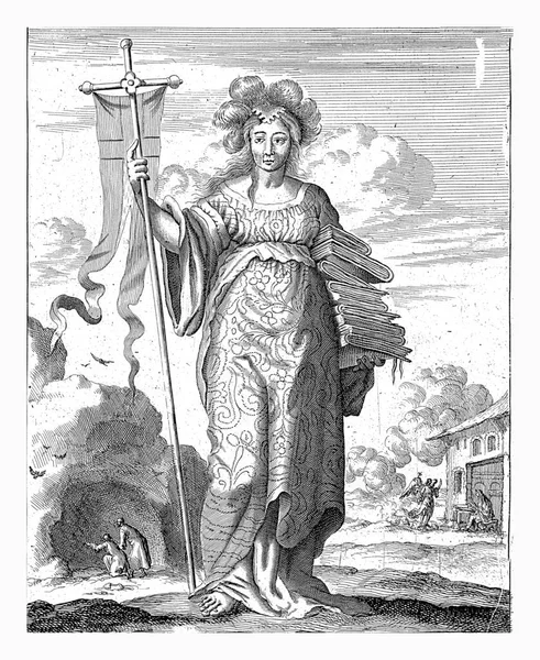 Sybilla Cumae Jan Luyken 1684 Sybilla Cumae Tle Dwóch Mężczyzn — Zdjęcie stockowe