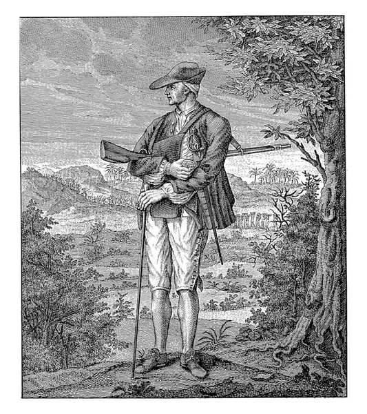 Retrato Completo Coronel Louis Henry Fourgeoud Uma Paisagem Montanhosa Com — Fotografia de Stock