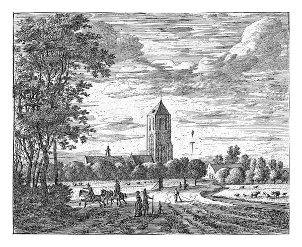 Άποψη Του Χωριού Του Τέρατος Και Της Εκκλησίας Πρώτο Πλάνο — Φωτογραφία Αρχείου