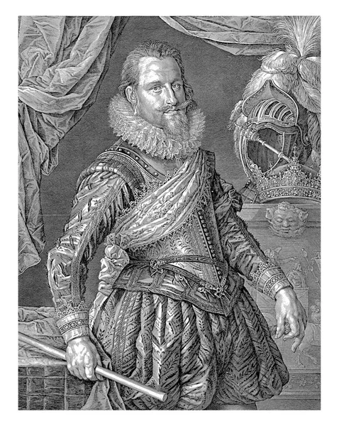 デンマークとノルウェーの王クリスチャン4世の肖像画 ハーメンツ ミュラー ピーター アイザックスの後 1625クリスチャン4世の肖像 デンマークとノルウェーの王 — ストック写真