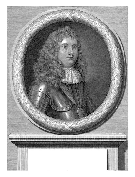 Porträtt Den Engelske Aristokraten Edward Montagu Earl Sandwich Oval Ram — Stockfoto