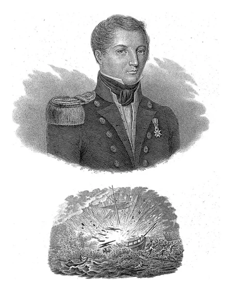 Jan Carel Josephus Van Speijk Dirk Sluyter Clermans Stein 1831年荷兰炮艇指挥官Jan — 图库照片