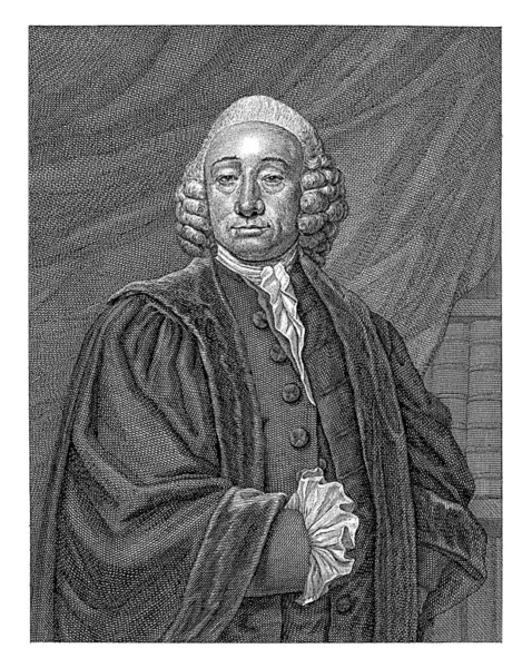 Halblanges Porträt Von Bavius Voorda Juraprofessor Franeker Und Leiden Steht — Stockfoto