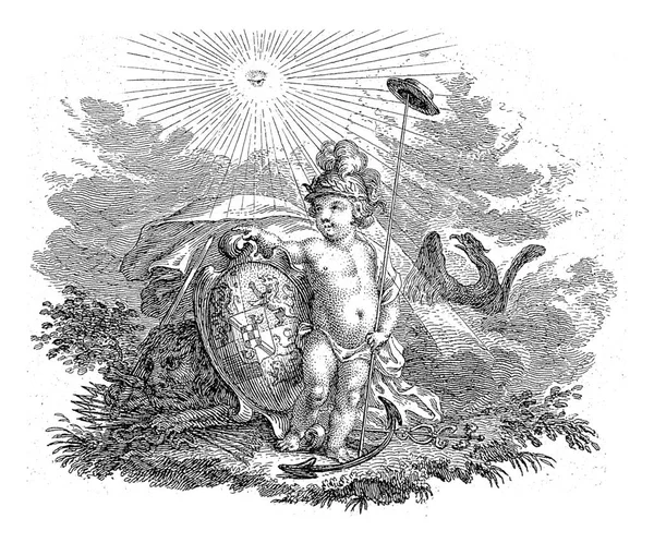 威廉五世的臂膀被许多寓言的物体 动物和寓言的人物围绕着 — 图库照片