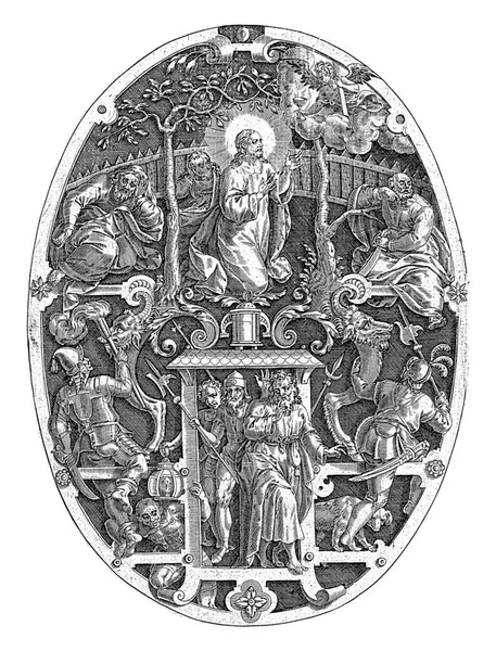 Cristo Orante Gli Apostoli Addormentati Nel Giardino Del Getsemani Angelo — Foto Stock