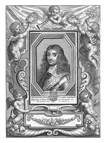 Portret Een Ovaal Kader Van Don Juan Van Oostenrijk Gouverneur — Stockfoto