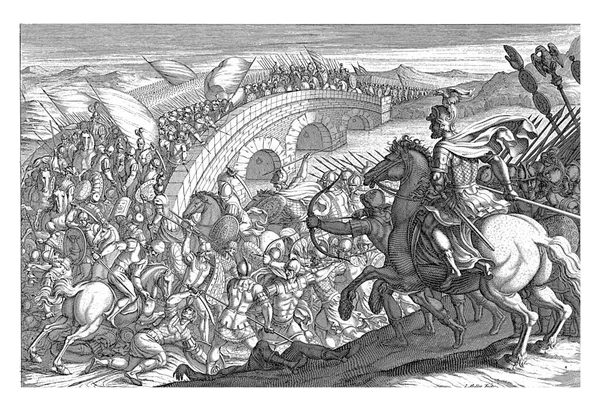 Julius Claudius Civilis Csapatai Átkelnek Meuse — Stock Fotó