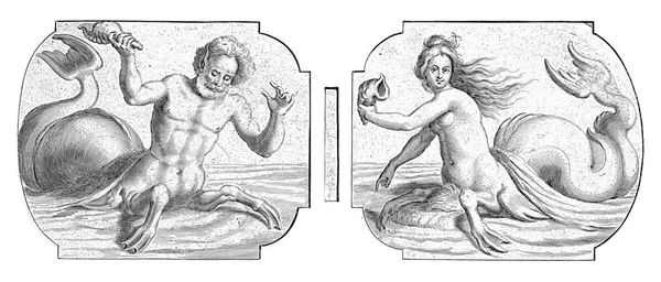 Her Tritonda Iki Kompartıman Hendrik Keyser 1656 Dan Sonra 1701 — Stok fotoğraf